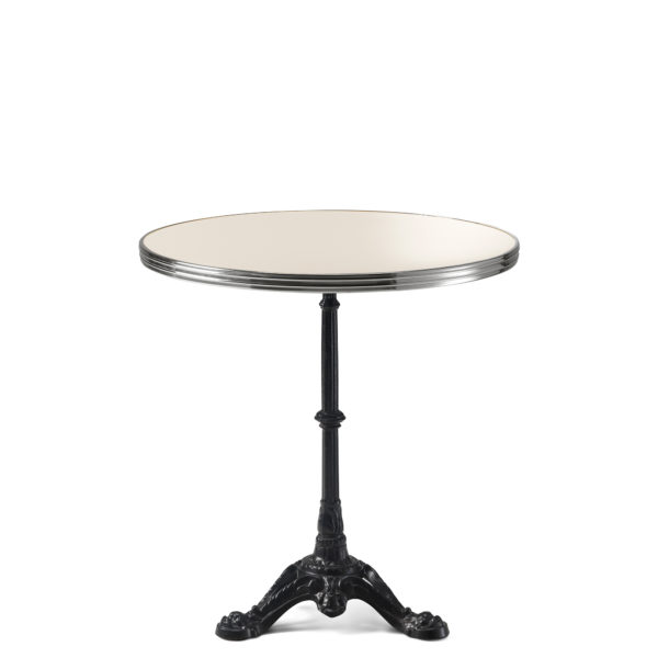 Guéridon bistrot ronde émail blanc crème diamètre 70 cm