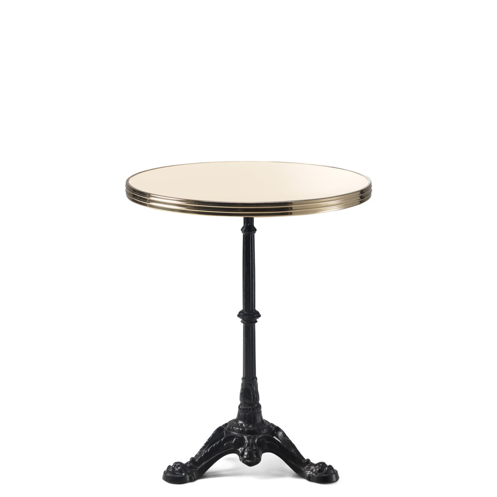 Table bistrot ronde émail ivoire claire diamètre 60 cm