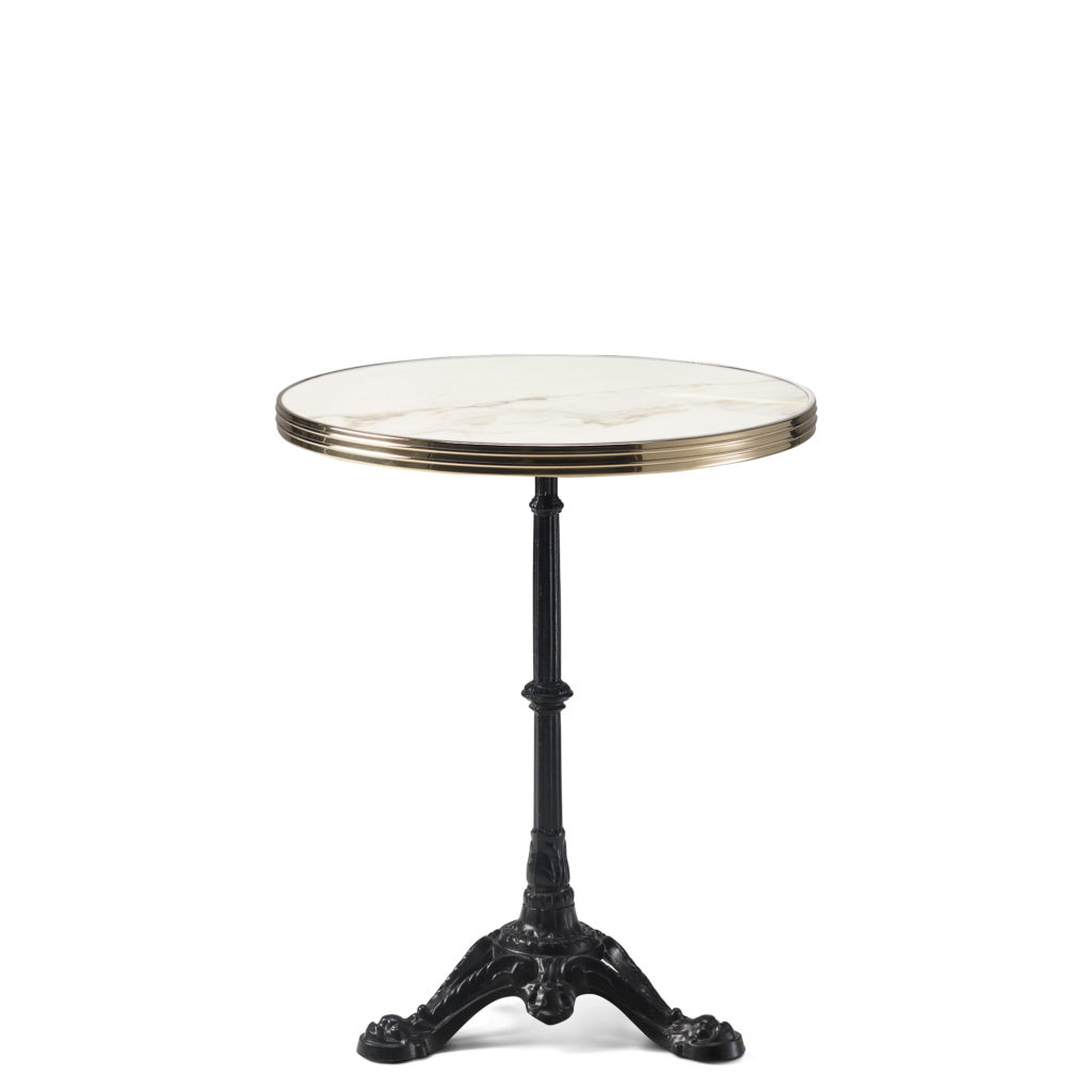 Table bistrot ronde céramique blanche diamètre 60 cm