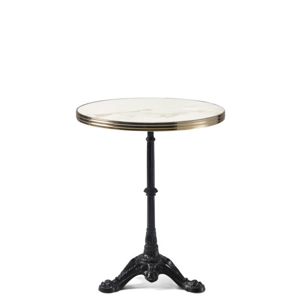 Table bistrot ronde céramique blanche diamètre 60 cm