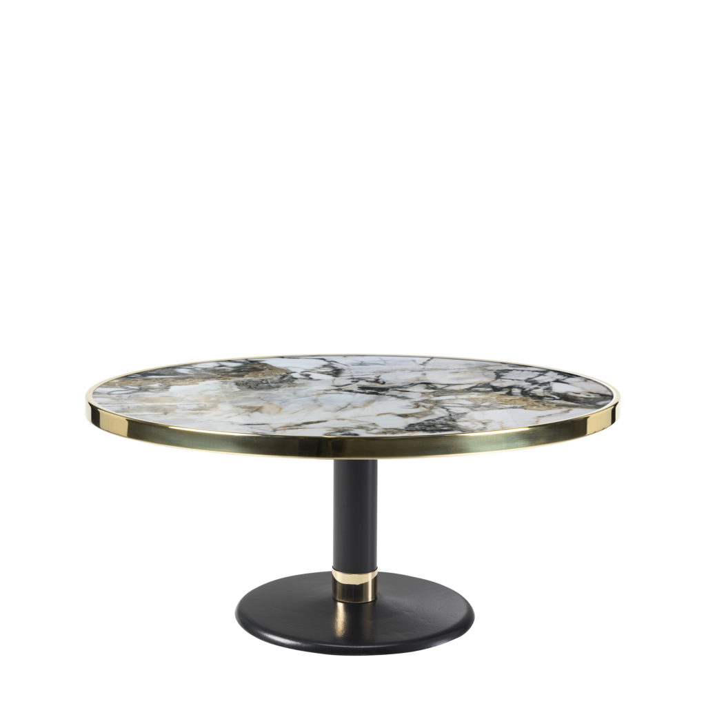 Table basse ronde céramique onyx diamètre 90 cm