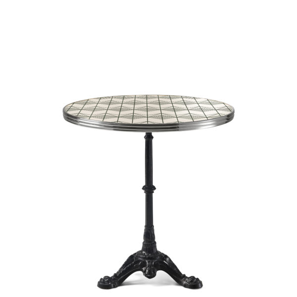 Guéridon bistrot ronde émail vert bouteille diamètre 70 cm