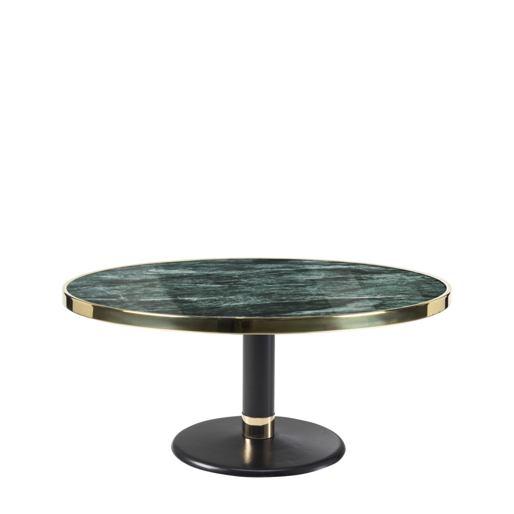 Table basse ronde céramique verte foncée diamètre 90 cm