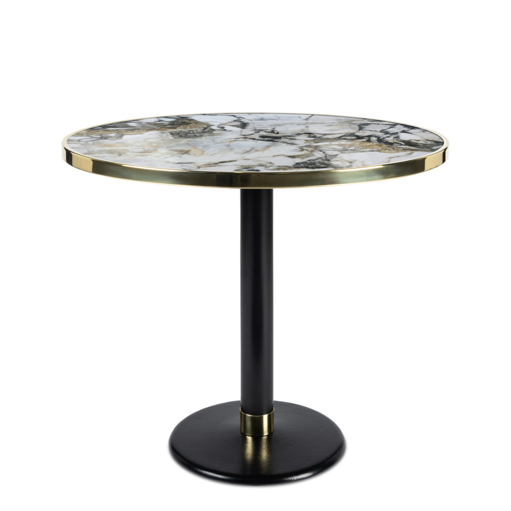 Table de bistrot en céramique onyx diamètre 90 cm