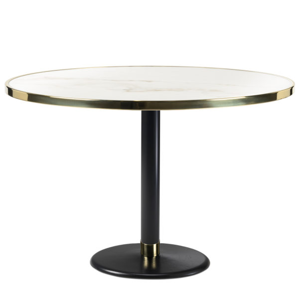 Table de bistrot en céramique blanc diamètre 120 cm