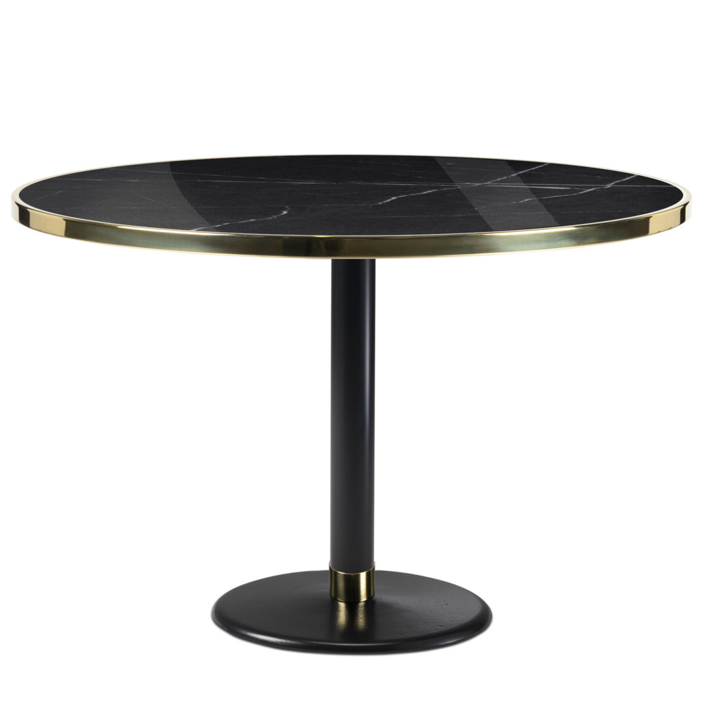 Table de bistrot en céramique noir diamètre 120 cm