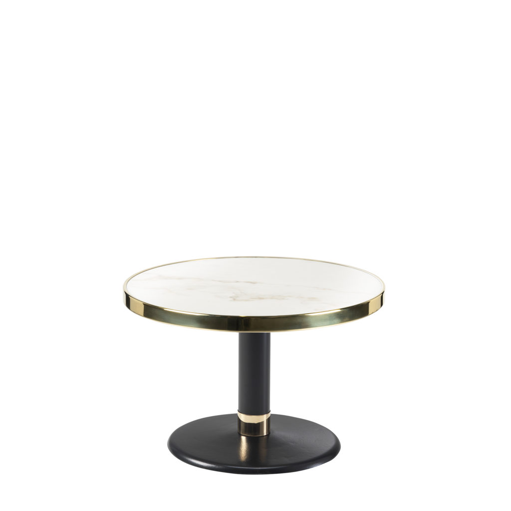 Table basse ronde céramique blanc diamètre 60 cm