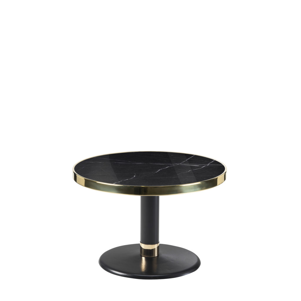 Table basse ronde céramique noir diamètre 60 cm
