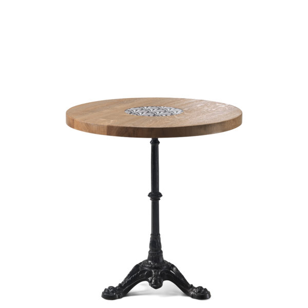 Table de bistrot en chêne diamètre 70 cm