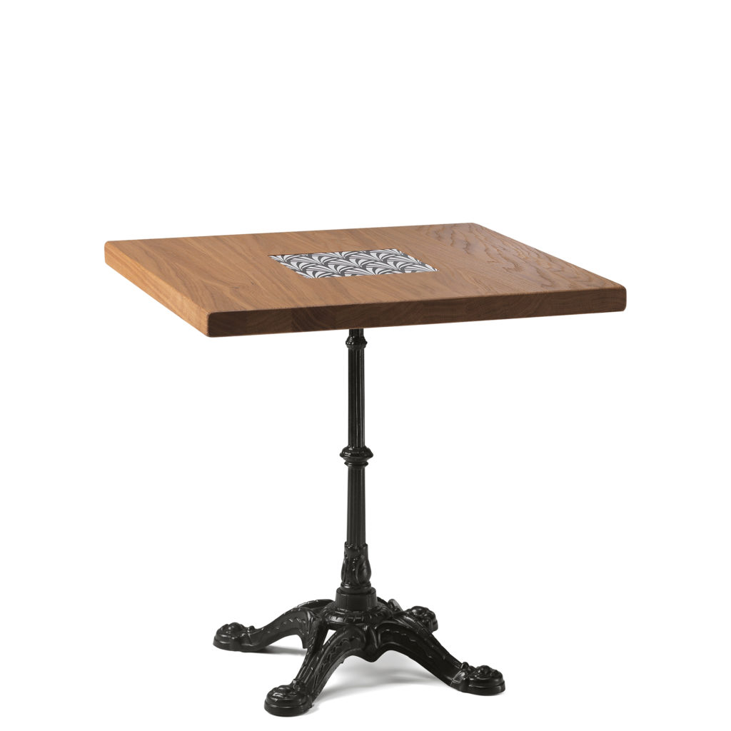 Table de bistrot en chêne 70x70 cm