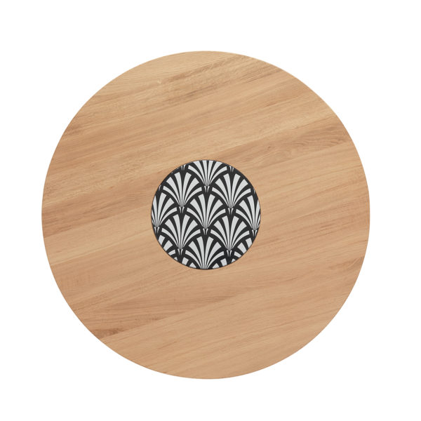Table Ardamez chêne diamètre 90 cm vue du dessus
