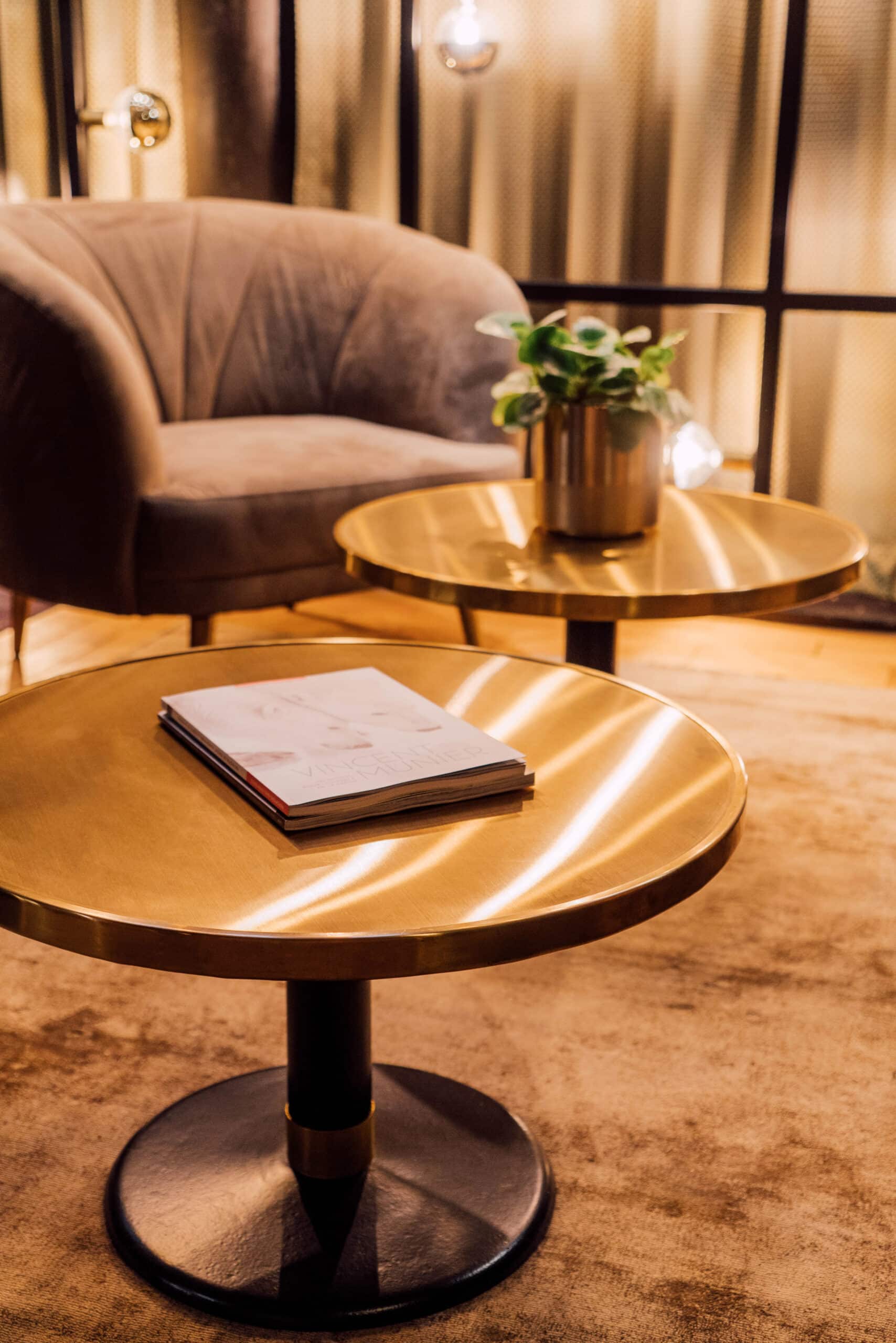 Table de bistrot - Inox Gold - Rond